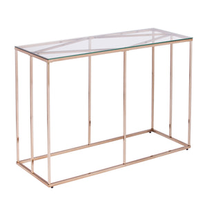 Nicholance Contemporary Glass-Top Console Table