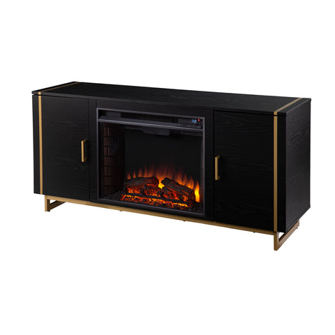 Image of Low-profile media fireplace w/ storage Image 6