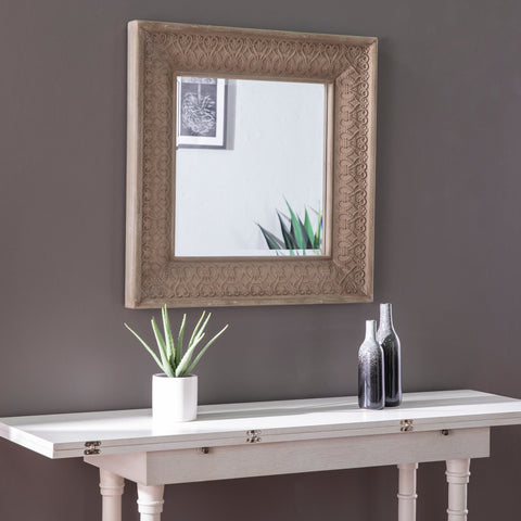 Image of Square mirror with decorative frame Image 1