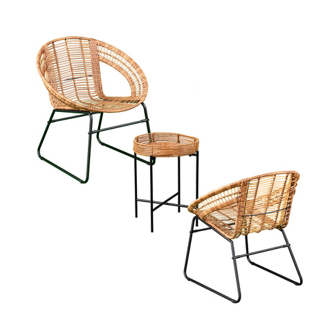 Image of 3-piece conversation set with 2 modern outdoor chairs and 1 end table Image 6