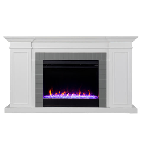 Image of Color changing fireplace w/ storage Image 4