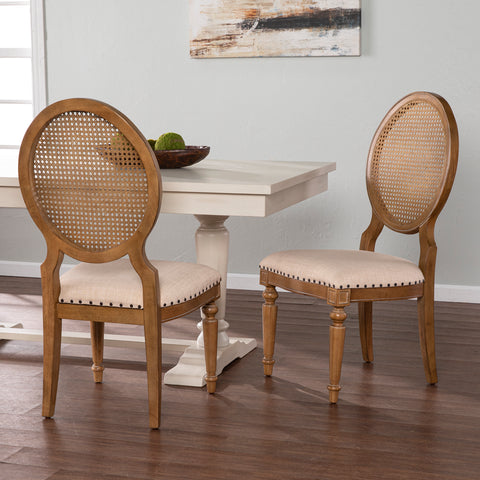 Image of Pair of upholstered dining chairs Image 1