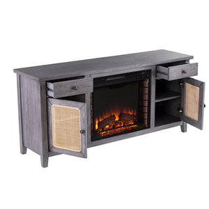 Fireplace media console w/ storage Image 9