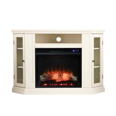 Image of Electric fireplace curio cabinet w/ corner convenient functionality Image 3