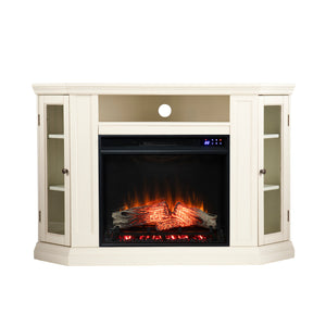 Electric fireplace curio cabinet w/ corner convenient functionality Image 3