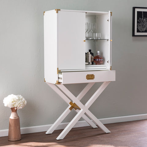 Image of Sleek bar cabinet w/ gold accents Image 4