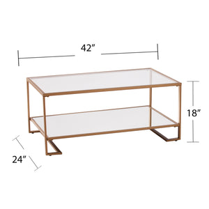 Glass and mirror coffee table w/ shelf Image 9