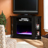 Corner convertible media fireplace w/ color changing flames Image 1