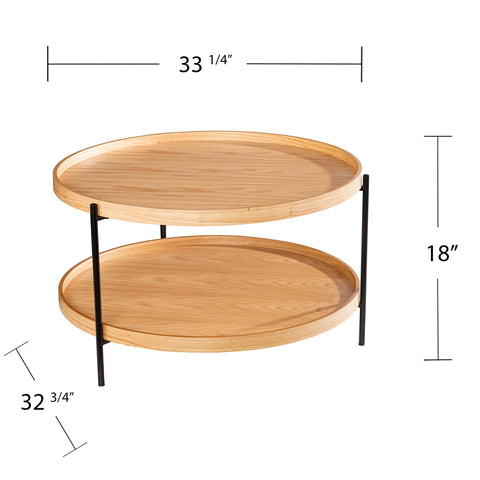 Image of Round coffee table w/ storage Image 6