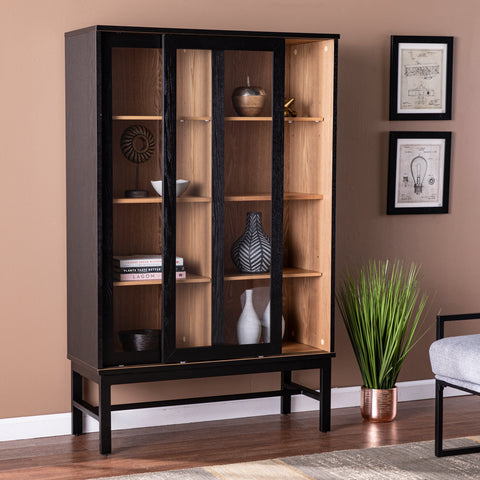 Image of Anywhere storage cabinet w/ sliding glass doors Image 3