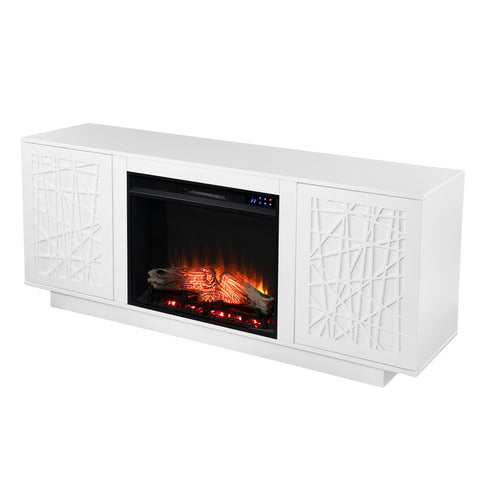 Image of Low-profile media cabinet w/ electric fireplace Image 3