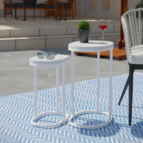 Image of Pair of matching outdoor accent tables Image 1