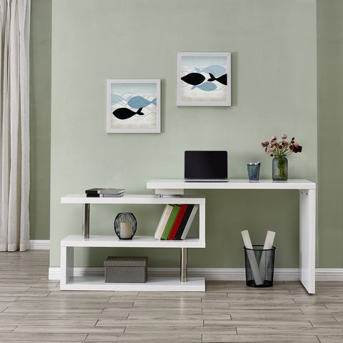 Image of Yates Multifunctional Corner/L Desk w/ Shelves