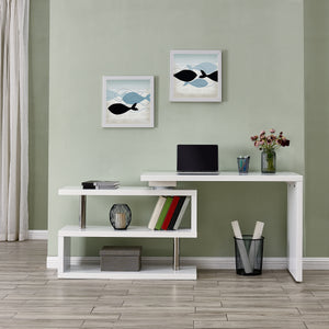 Multifunctional swing desk w/ shelves Image 1