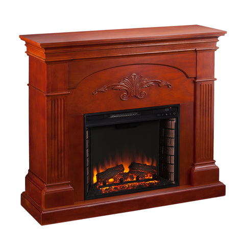 Image of Sicilian Harvest Electric Fireplace - Mahogany