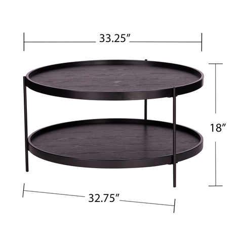 Image of Round coffee table w/ storage Image 7