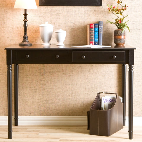 Image of Writing 2-Drawer Desk – Satin Black