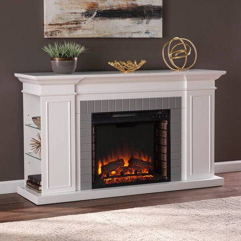 Image of Electric fireplace w/ storage Image 1