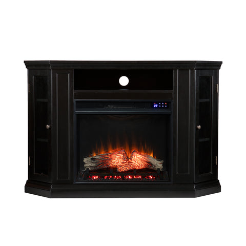 Image of Electric fireplace curio cabinet w/ corner convenient functionality Image 4