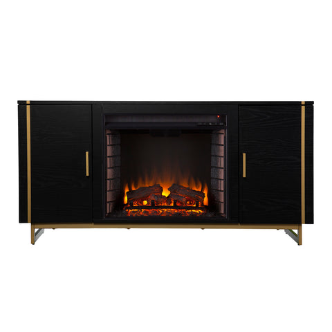 Image of Low-profile media fireplace w/ storage Image 2