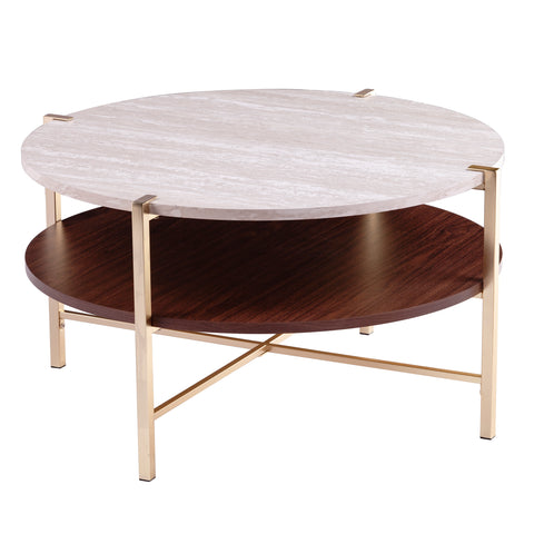 Image of Round coffee table w/ storage Image 4