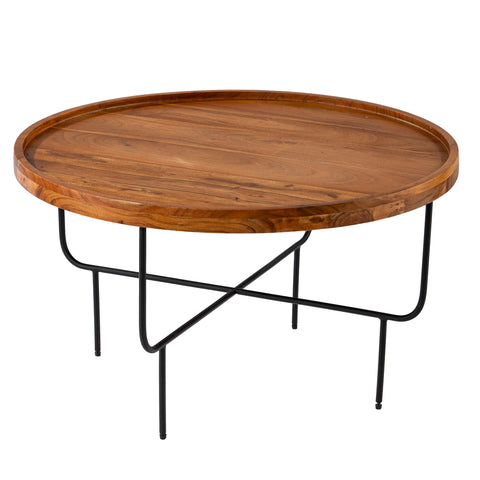 Image of Round cocktail table w/ tray-top look Image 6