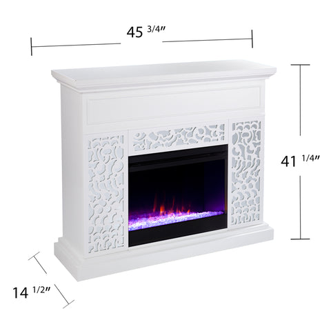 Image of Modern electric fireplace w/ mirror accents Image 7