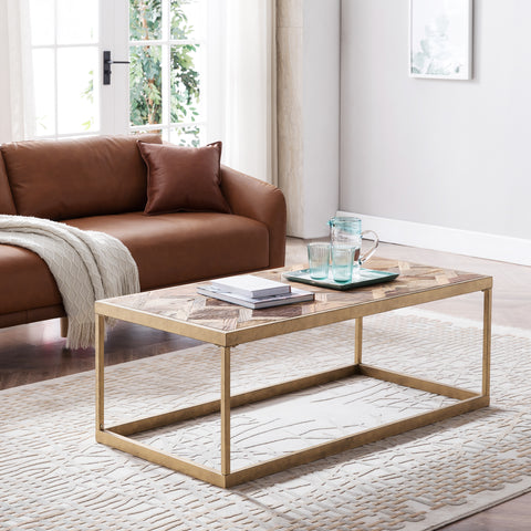 Image of Coffee table w/ reclaimed wood tabletop Image 1