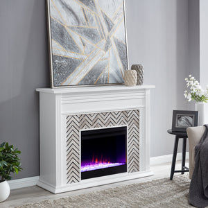 Fireplace mantel w/ authentic marble surround Image 3