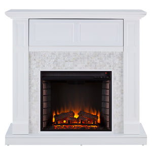 Charming tiled media fireplace Image 3