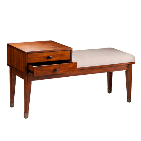 Image of Retro upholstered bench with storage Image 9