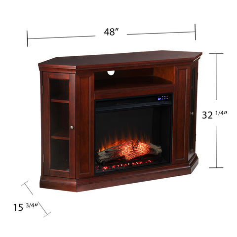 Image of Electric fireplace curio cabinet w/ corner convenient functionality Image 8