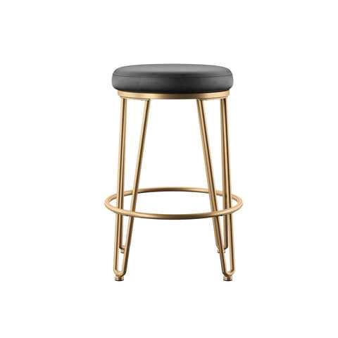 Image of Modern stool w/ faux leather seat Image 6