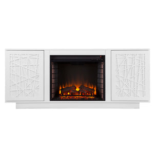 Low-profile media cabinet w/ electric fireplace Image 2