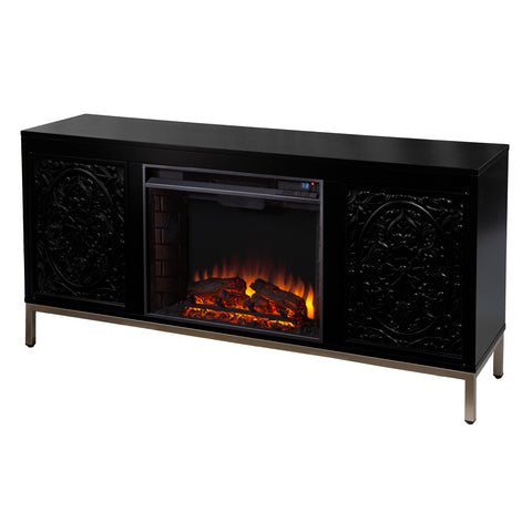 Image of Low-profile media console w/ electric fireplace Image 3