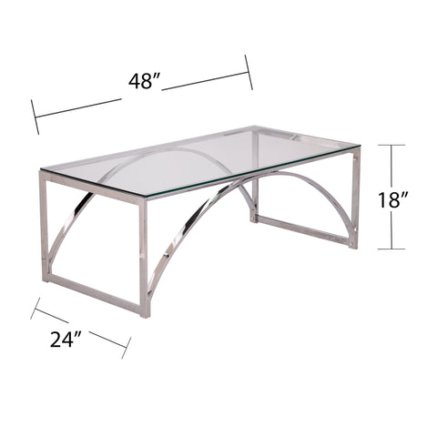 Image of Stevenly Glass-Top Cocktail Table