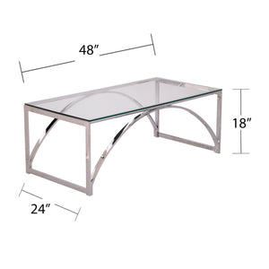 Stevenly Glass-Top Cocktail Table