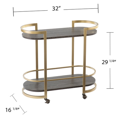 Image of Modern beverage cart w/ wheels Image 2