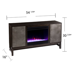 Fireplace media console w/ textured doors Image 10