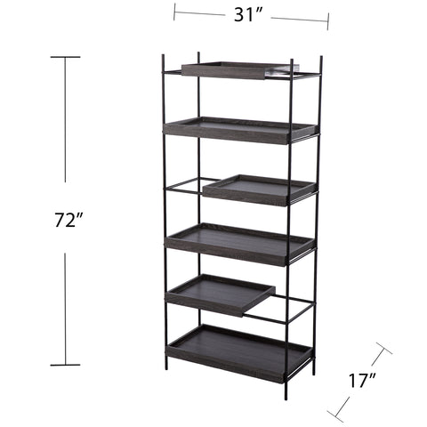 Image of Modern bookshelf w/ unique display storage Image 6