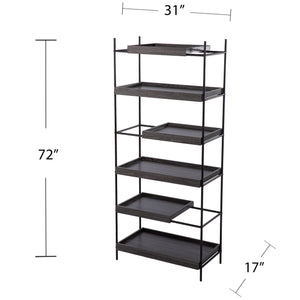 Modern bookshelf w/ unique display storage Image 6