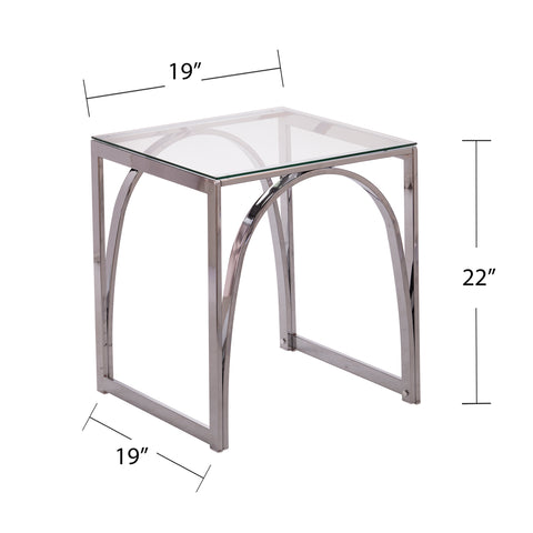 Image of Stevenly Square Glass-Top End Table