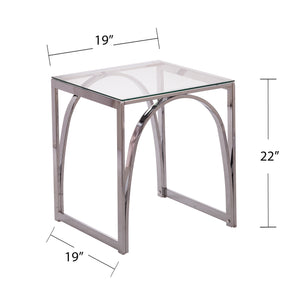 Stevenly Square Glass-Top End Table