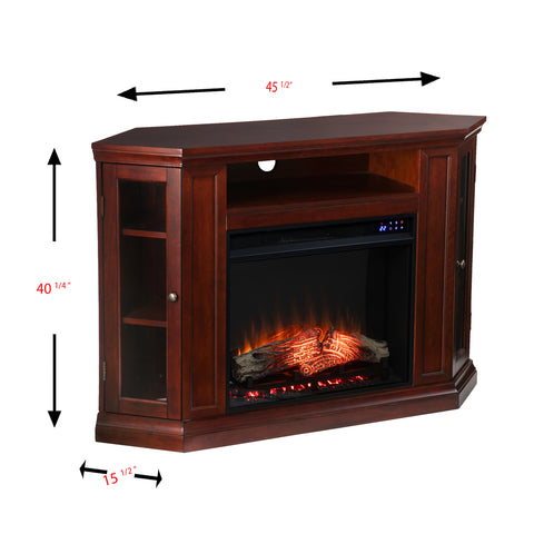 Image of Electric fireplace curio cabinet w/ corner convenient functionality Image 7