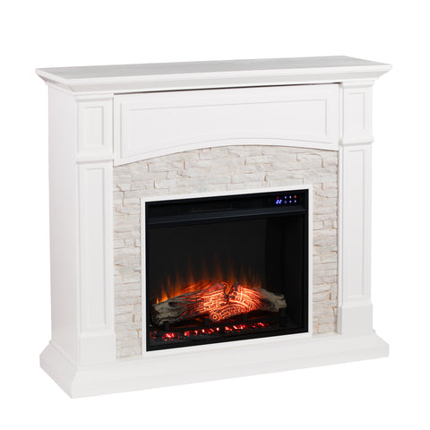 Image of Seneca Electric Touch Screen Media Fireplace - White