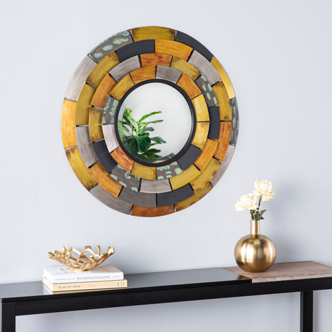 Image of Round wall mirror with multicolor frame Image 4