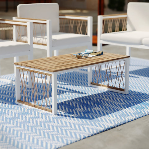 Image of Slatted outdoor coffee table Image 1