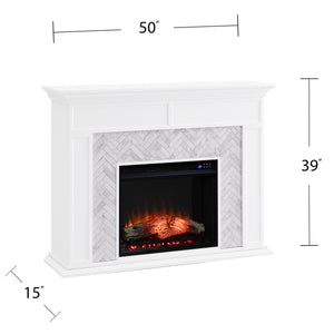 Torlington Marble Tiled Touch Screen Electric Fireplace