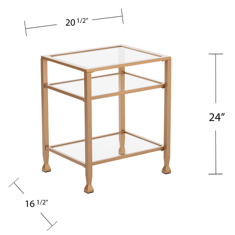 Image of Glass and metal accent table Image 8