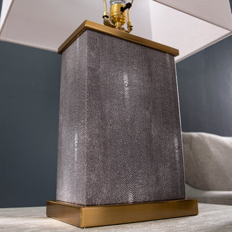 Image of Rectangular table lamp w/ linen shade Image 5